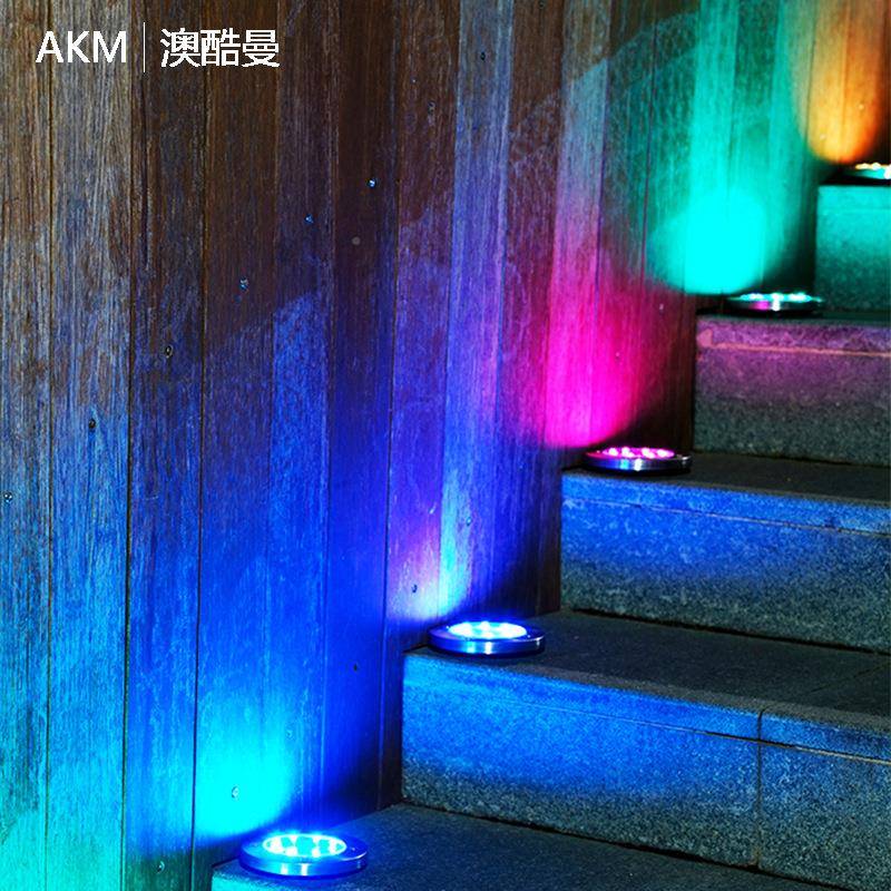 AKM-2203阳能地埋锈灯庭院草坪灯户外防地插灯LED不水钢花园步梯