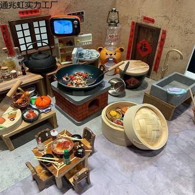 网红灶迷你房煮可真吃儿童做IBF饭台真实微缩食玩过家厨家玩具厨