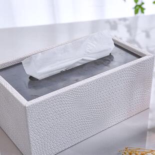 轻奢台式纸盒简约面抽纸盒酒店件摆皮革创意家用卫桌巾生间YJ2400