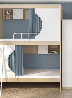 爬学生宿舍落地梯太空舱层上下床寓带窗帘LLT双床公卧室双层上下