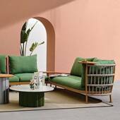 户外别墅庭院单桌人沙组合店设计DSZ师藤编椅室外露发天阳酒台藤