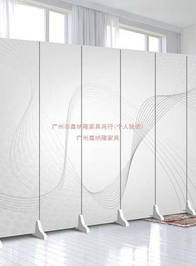 纯白色MLT屏风隔断简司约办现代进门公LOGO公室遮移动折挡叠简易