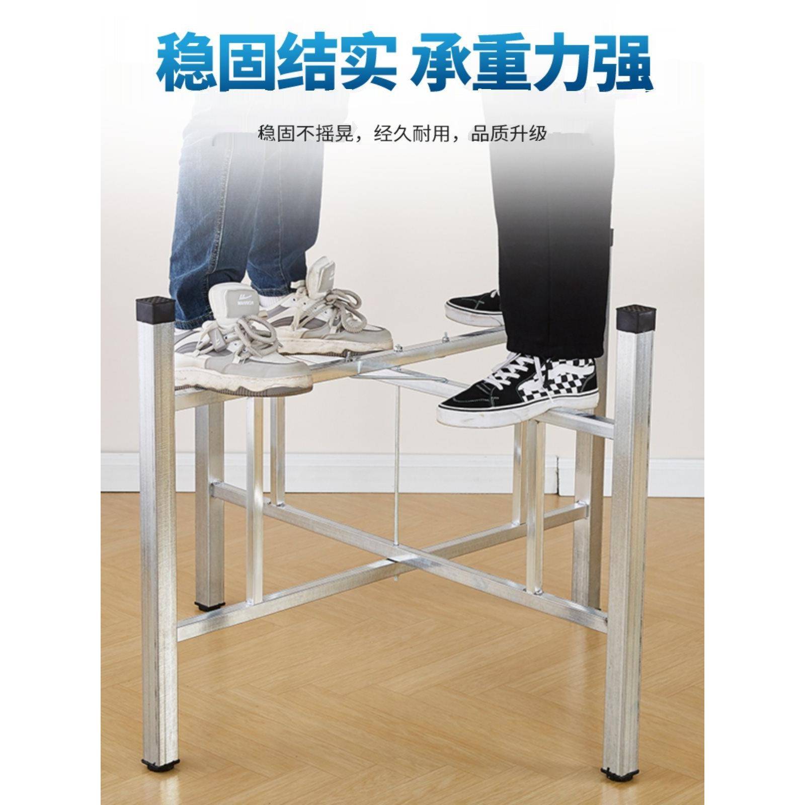 简易大桌叠桌腿支架餐折桌腿可折叠餐架镀锌桌架台脚折叠桌腿圆桌