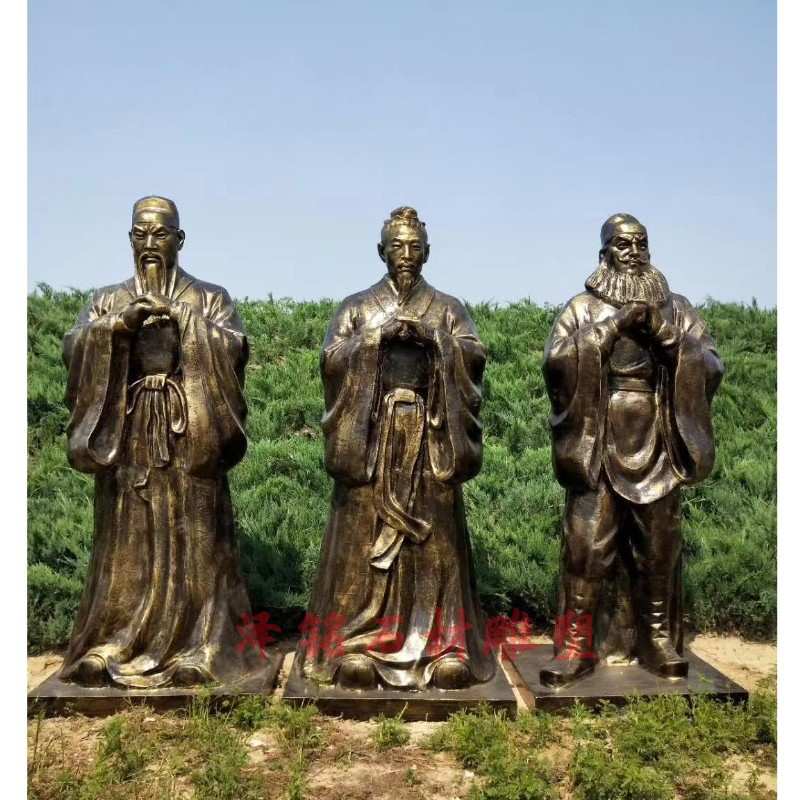 桃园三结义雕塑玻璃钢古人防铜雕塑玻璃钢雕塑结拜摆件古代人仿铜
