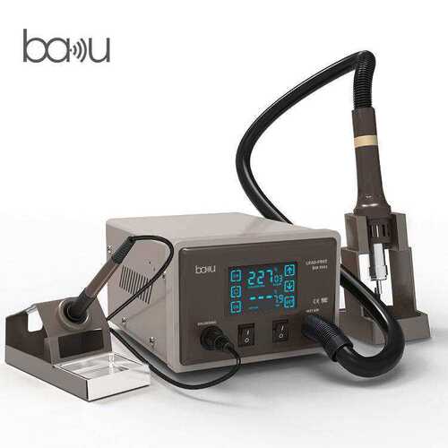 巴酷BA-9852热风枪电烙铁2合1拆焊台手机电脑主板维修触摸电焊台