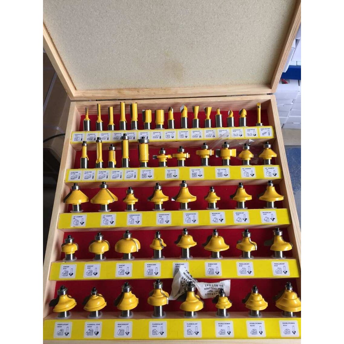 50件套装木工铣刀50PC 木工雕刻机/电木铣/修边机专用8MM柄