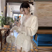 显瘦高级感内搭打底衫 性感纯欲风开衫 V领修身 新款 上衣女秋季