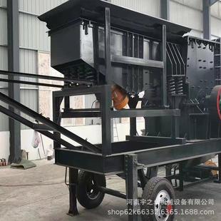 贵州移动式石料混凝土块制砂机鹅卵石破碎站碎石机800锤式破碎机