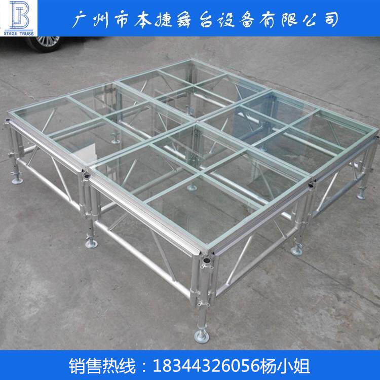 活厂直销铝合金拼装舞台演唱会台动舞圆形钢化玻璃家BL122婚庆展