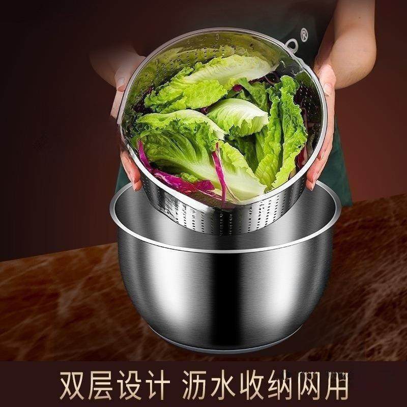 蔬菜脱水器不锈钢手动沙拉果蔬甩干机家用果蔬脱水机洗菜甩水