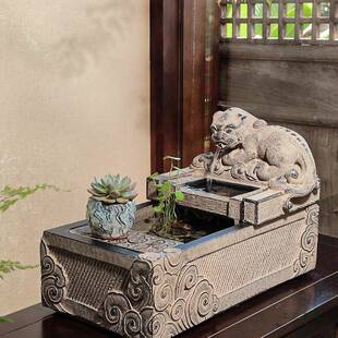 喷泉流水摆件客厅室内招财开业生财循环水景观石槽水系造景