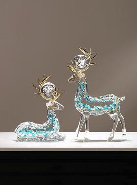 招财鹿摆件轻奢高档创意家居玄关酒架客厅酒柜电视柜办公室装饰品