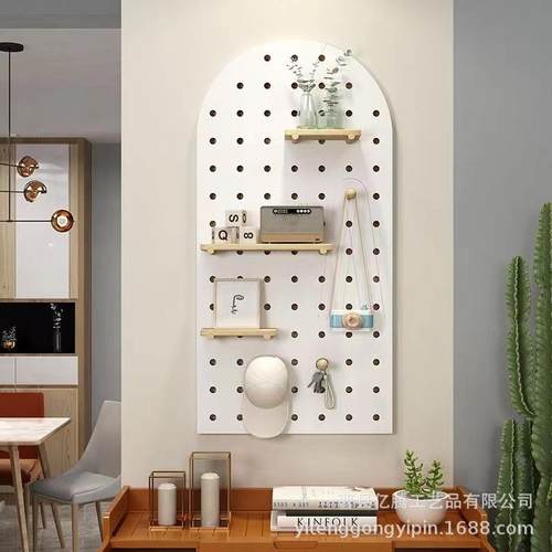 实木洞洞板木质墙壁置物架挂墙层板全屋装饰木制洞洞板收纳架