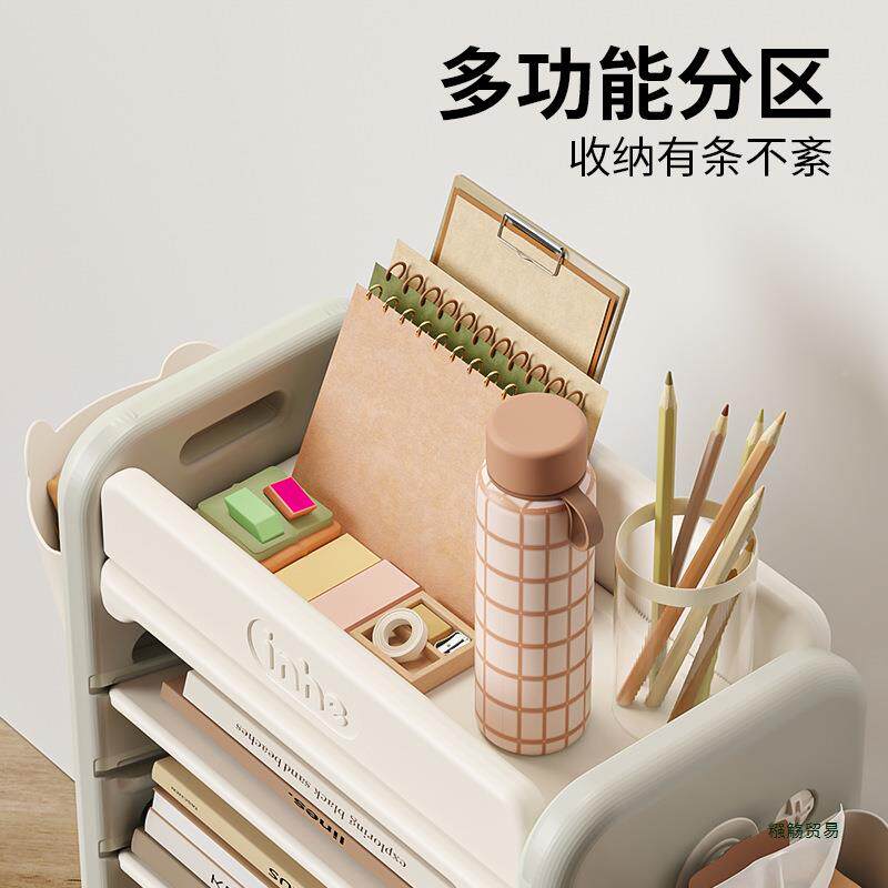儿童书架地置物架可本移动书收纳架收纳书储物架书落桌CPJ旁小架