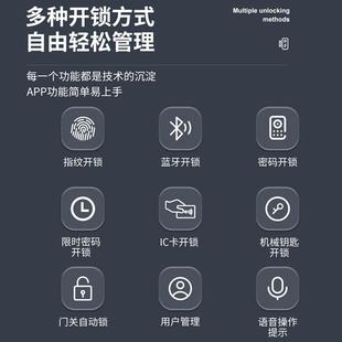 老式铁门牛头锁指纹锁不锈钢庭院门户外装防水智能电控刷卡密码锁