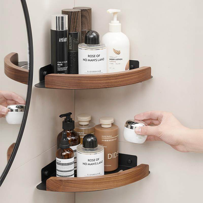 A6T浴室淋浴房置物架卫生间三角架免打孔厕所墙上洗手间壁挂式拐