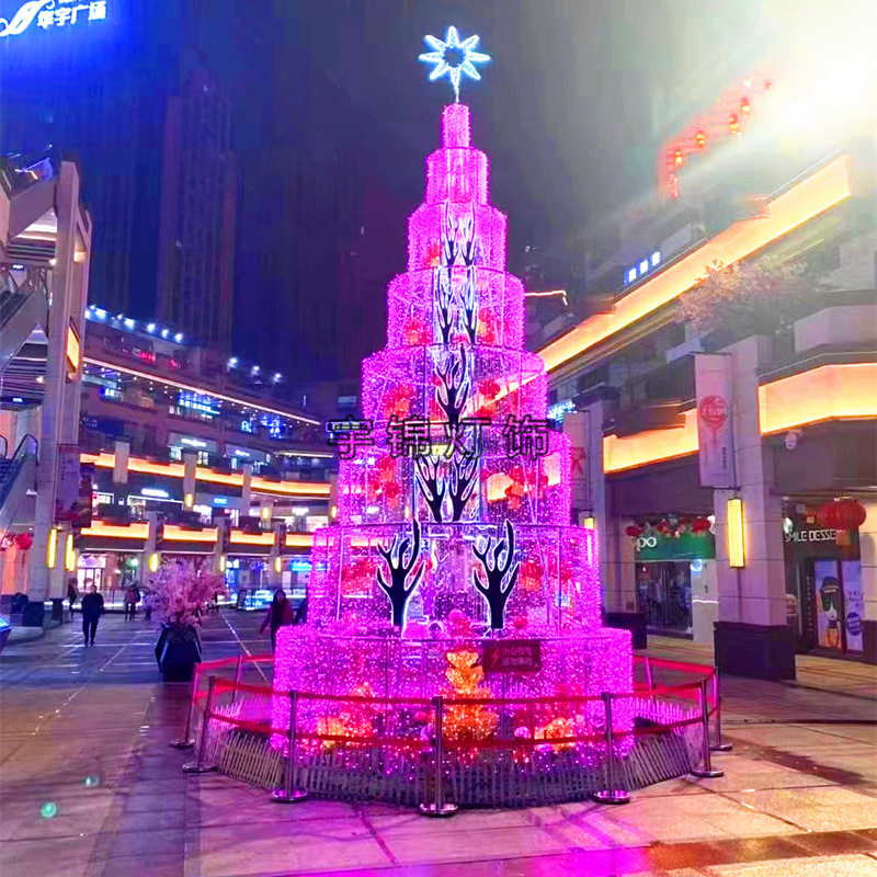 led大型户外圣诞树户外商场广场酒店发光动态树圣诞树造型灯