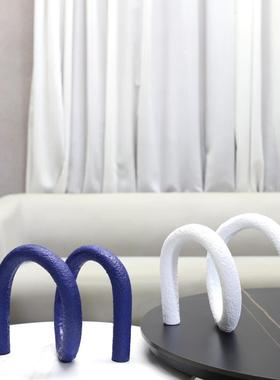 欧式轻奢几树何绳脂结线条拱门艺厅术摆件客卧室电视柜家居装1820