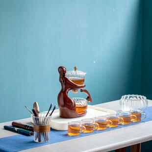 创黑半侍女自动06茶具家用办室公会客意茶具耐热高硼硅玻璃