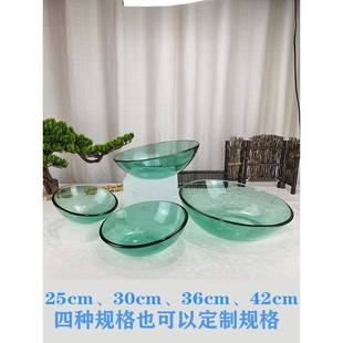 玻酒早餐自助餐厅器皿凉菜水F75S7HM7果盘展示盘斜璃碗沙拉盘商用