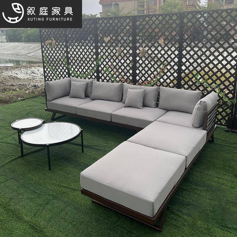 户外家具庭22-10-5院园休闲绳木编花沙发室民宿别外墅仿设计躺床