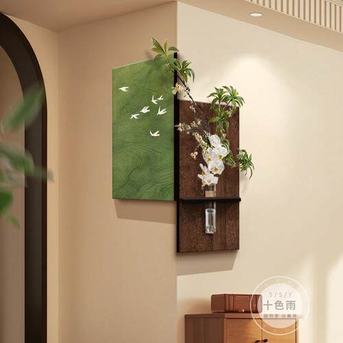 面植中古风玄关转角画装饰画立体水培绿客厅拐角挂创意入F99SS75S