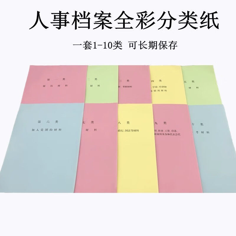 A4新标准人事档案10类分类纸