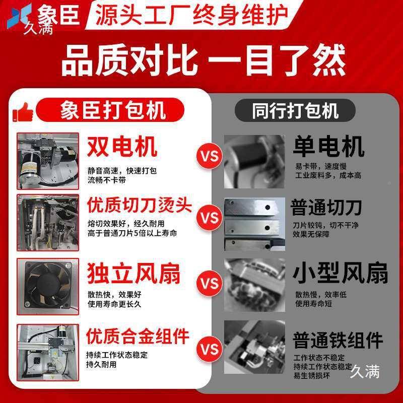 25年款自动半自动打包机新扎带收紧KLY一体纸箱捆扎机全封捆箱机