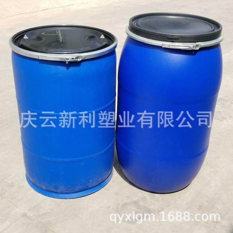 开口大蓝桶箍法兰桶2DDH00升料塑料桶20L铁卡箍塑桶现2货