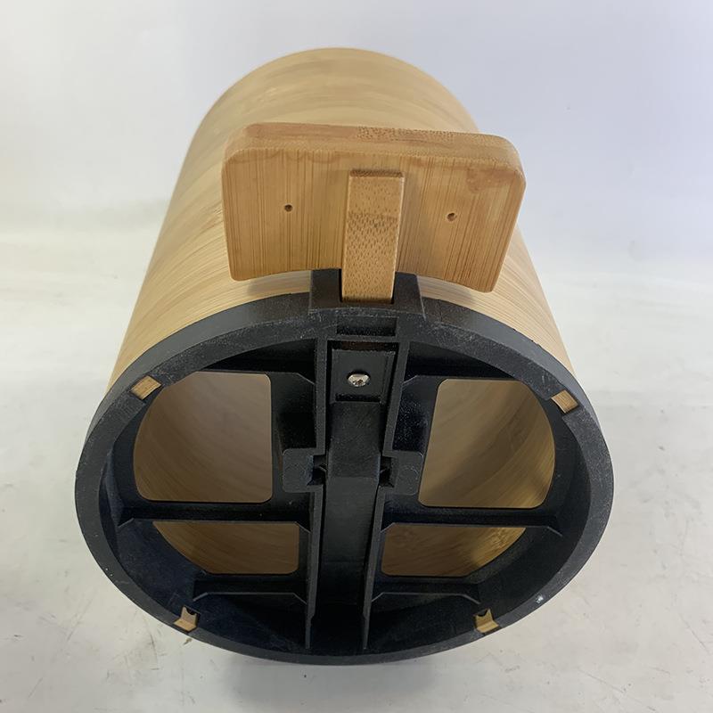 竹圆制圾桶垃桶带盖浴室卧室客厅办公脚踏式收纳筒室OQB静音缓降