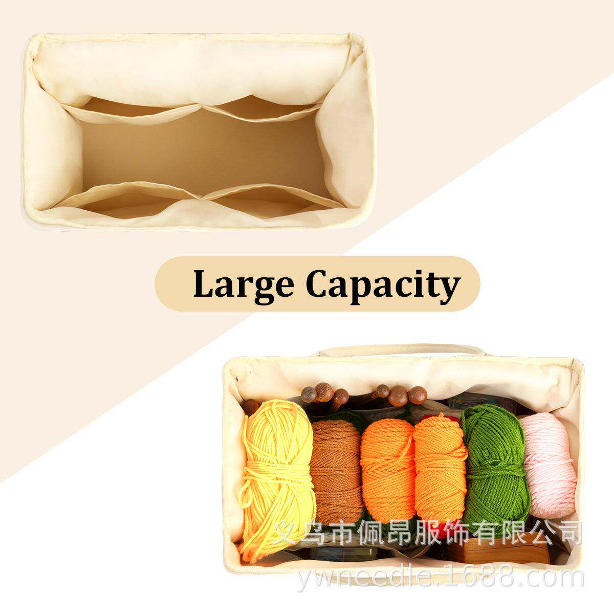 新款帆布毛线棒针收纳包手提式家用大容量编织工具收纳袋包邮