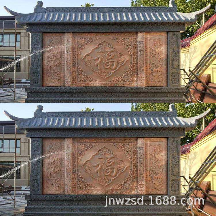 别墅大门屏风墙图片大全商场砂岩壁画价格庭院石刻屏风生产