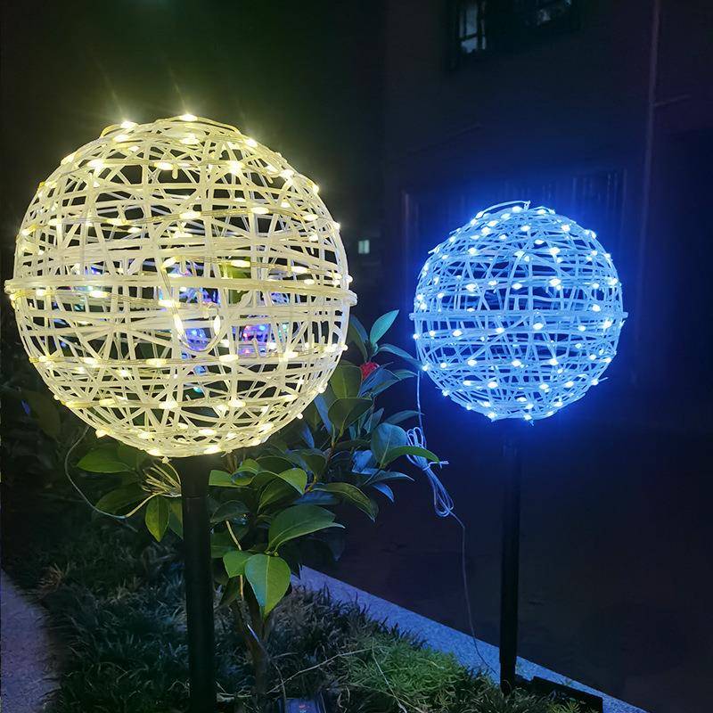 太阳能藤球灯户外防水挂树上的灯景观灯彩灯闪灯氛围灯庭院装饰灯