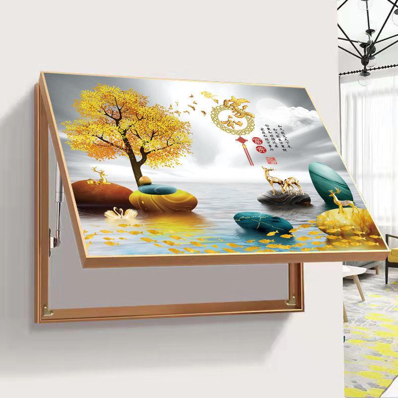 横款电表箱装饰画家用墙壁免打孔上翻遮挡开关盒配电箱挂画