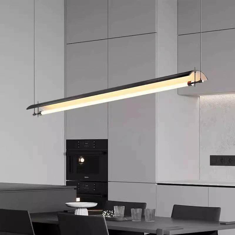 2025新款现代极简一字长条餐厅吊灯轻奢意式创意办公室吧台瓦片灯,家装灯饰光源,智能吊灯,淘宝优惠券,粉丝福利购,淘宝优惠卷