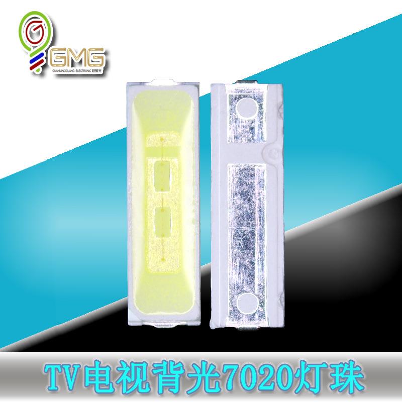 背光源7020白光6V1W冷白高亮TV电视背光7020贴片灯珠现货