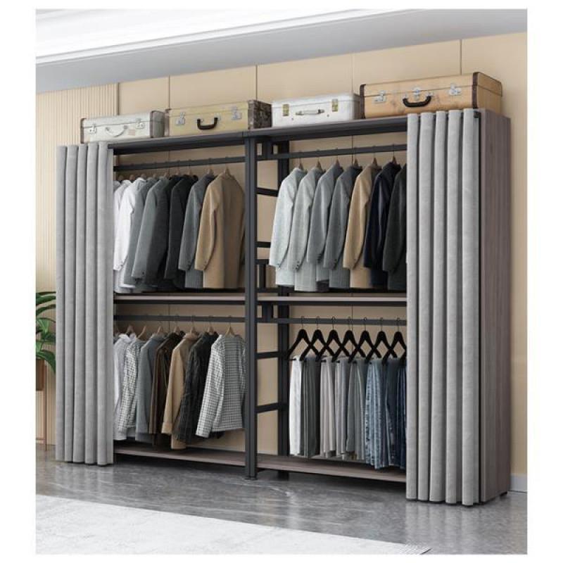 Ehd落地挂衣架衣柜家用卧室简易组装结实耐用出租房用衣橱儿童衣