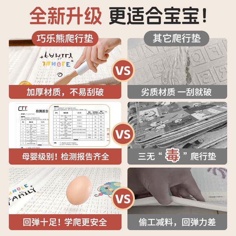 巧乐熊爬爬垫宝宝爬行垫家用可折叠婴儿地垫打地铺加厚爬行垫图片