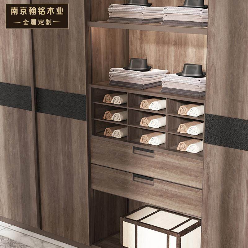 实木柜定制欧式整体衣柜定制走入衣式移门衣柜WLZ推门拉衣柜定做
