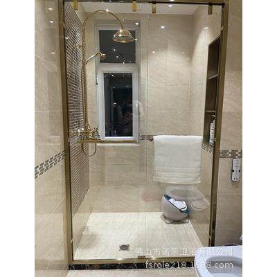 酒店工程淋浴房隔断干湿分离挡水扇形简易浴室卫生间玻璃移门沐浴