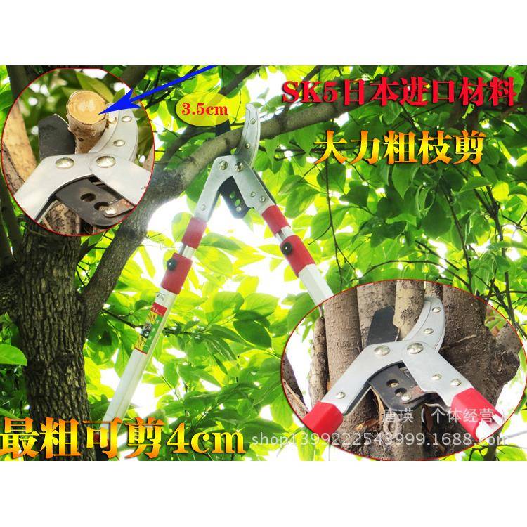 园林工具粗枝剪SK5伸缩弯口铝合金大力剪绿化修枝园林园艺剪