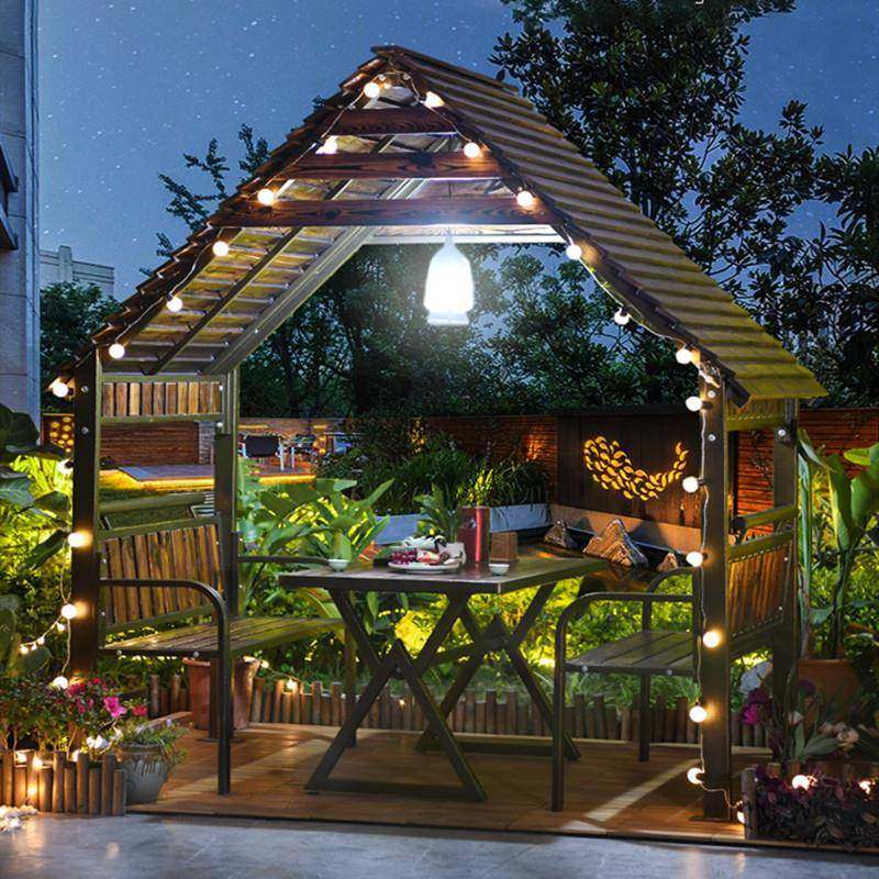 小木屋防腐木凉亭户外遮阳庭院花园室外铁艺移动组装碳化木休闲亭