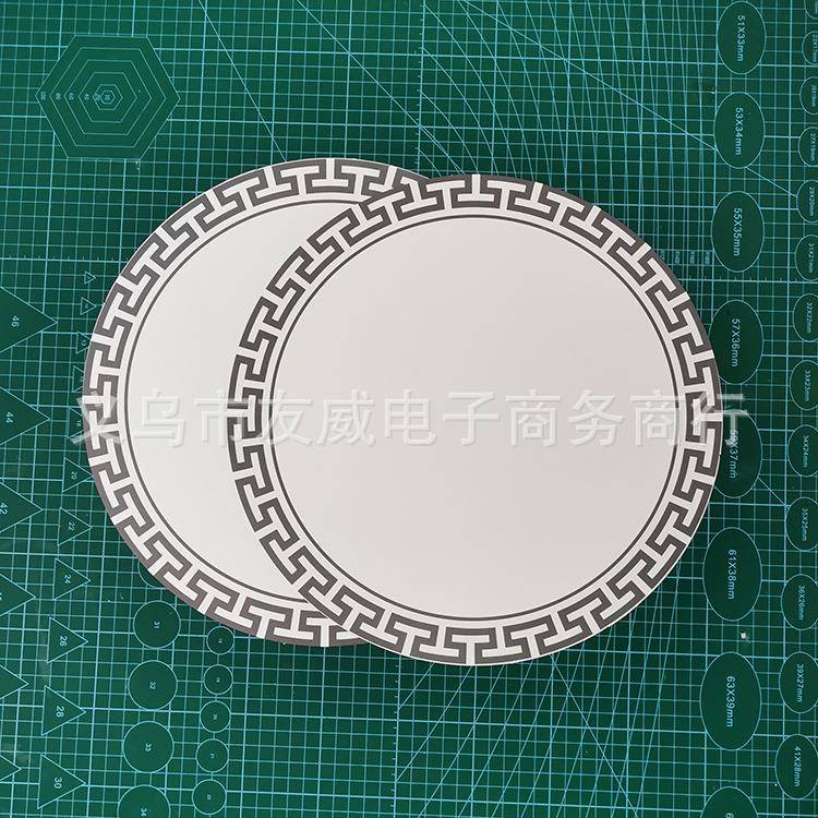 新款创意圆形古粗风卡纸边框纸画室幼园美术画儿799画卡纸糙白纸2