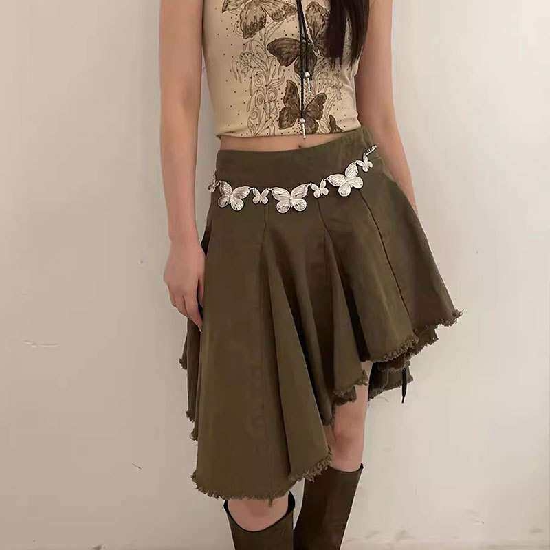 甜酷风蝴蝶装饰腰链女新款夏季JK制服配饰百搭腰带韩版简约ins风