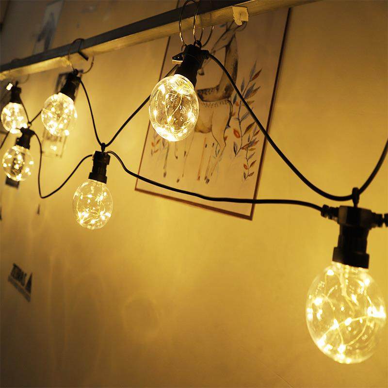 G80灯串led圆球彩灯低压球泡复古钨丝灯户外庭院装饰串灯