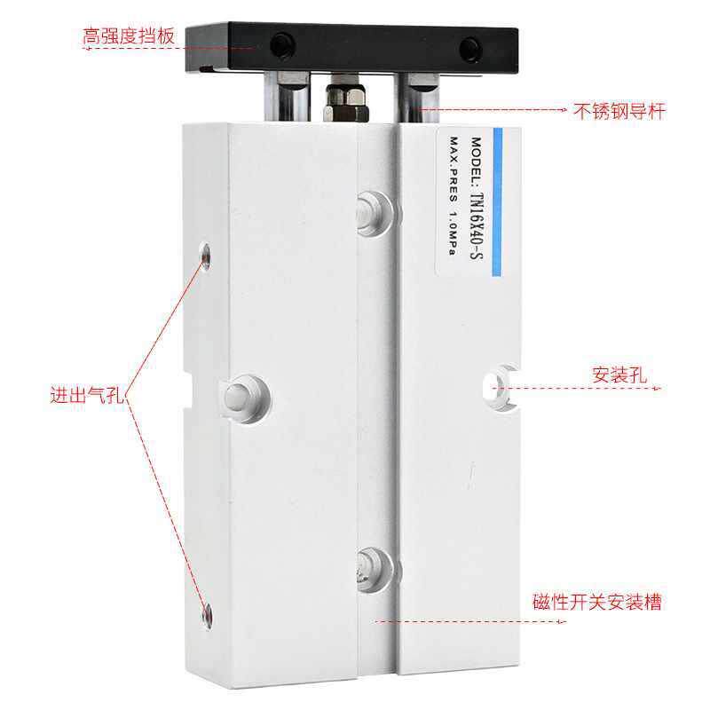 双杆气缸双轴TN10x10s小气缸