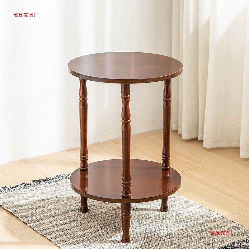 欧式小茶几圆形小桌子美式电话桌小方桌客厅边角几法式实木小圆桌