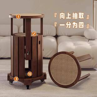 实木凳子可叠放家用客厅餐桌凳来客备用叠叠乐矮圆凳组合收纳板凳