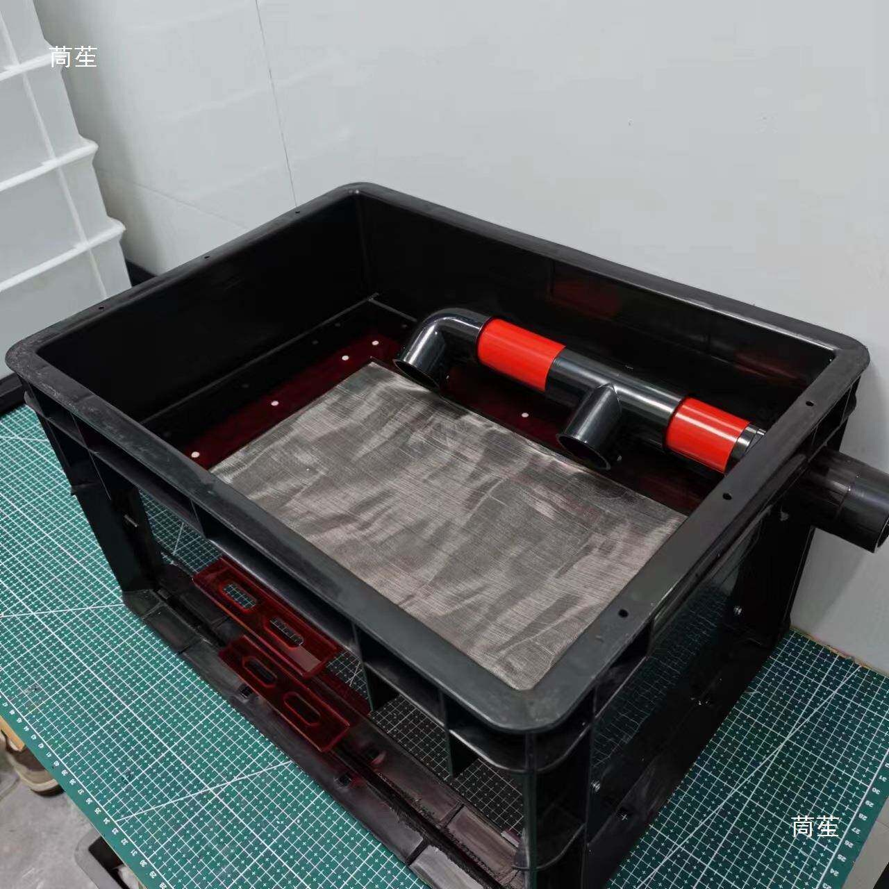 40*30亚克力不锈钢滤网抽屉鱼缸干湿分离盒底滤上虑周转箱