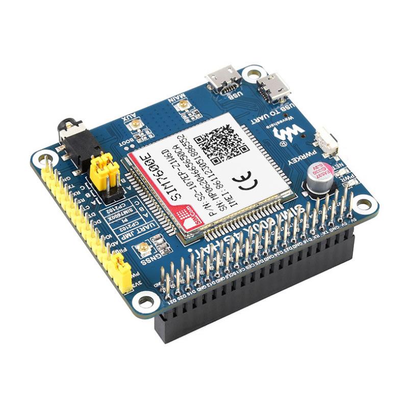 树莓派SIM7600E模组LTECat-1通信扩展板3G/2G上网带GNSS